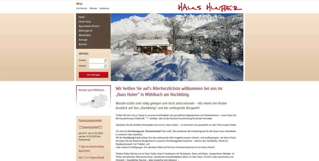 Appartement Haus Huber in Mühlbach am Hochkönig